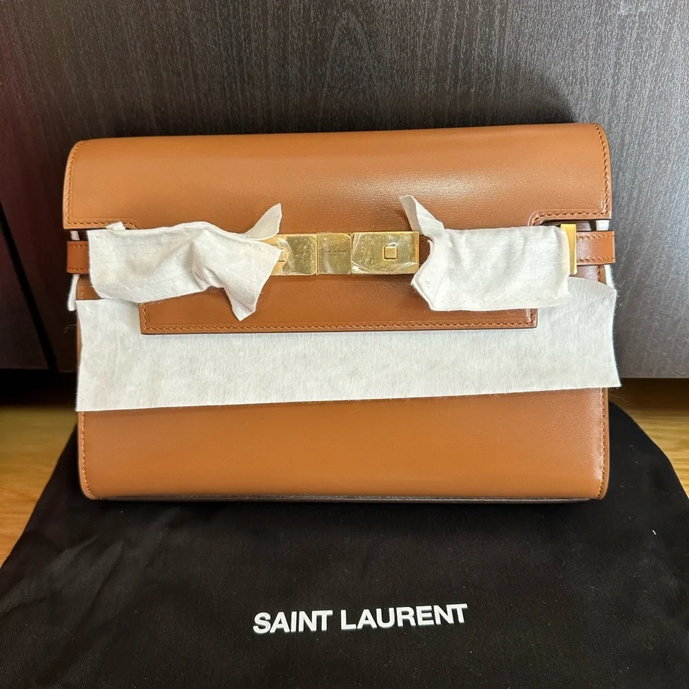 💯%Authentic!Brand New!Saint Laurent Manhattan Small Shoulder Bag In Box Leather